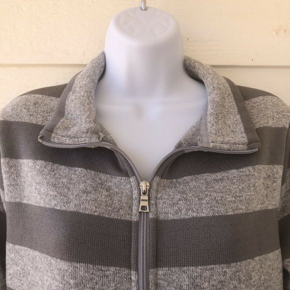 Croft & Barrow Size Medium Shacket Gray on Gray Full Zip Shirt/Jacket - Picture 2 of 12
